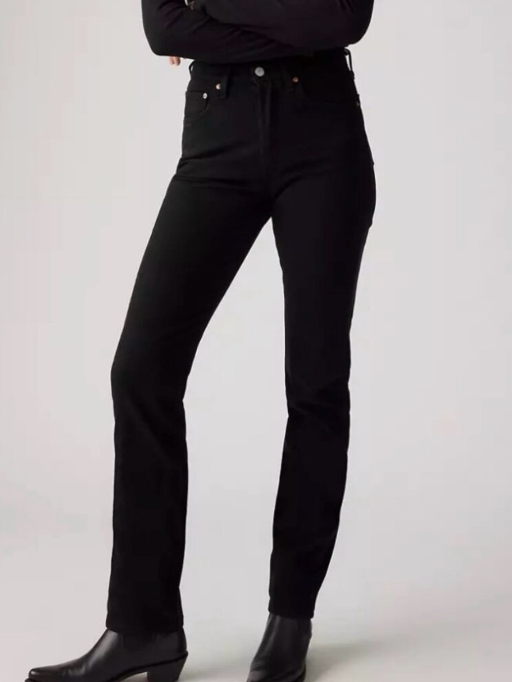 Levi's 501 Original Fit Women's Jeans Straight Leg Skinny Black Jeans Size 25x28